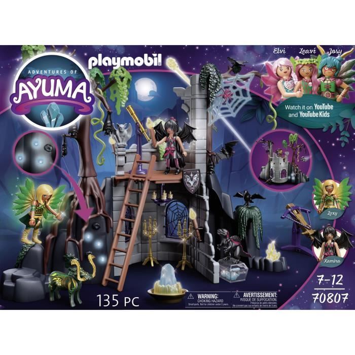 PLAYMOBIL - 70807 - AYUMA - Ruine des Bat Fairies - Avec 2 personnages, 2 animaux et de nombreux accessoires