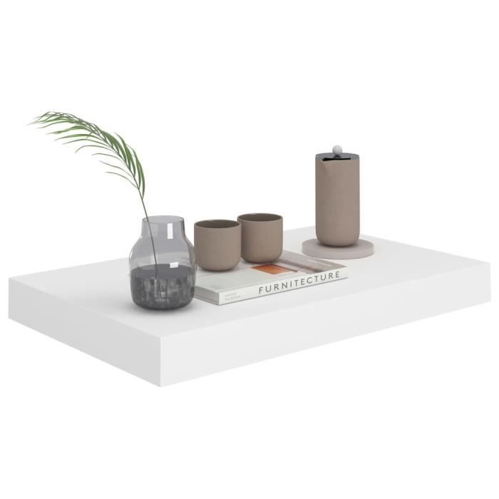 vidaXL Étagères murales flottantes 2 pcs Blanc 40x23x3,8 cm MDF