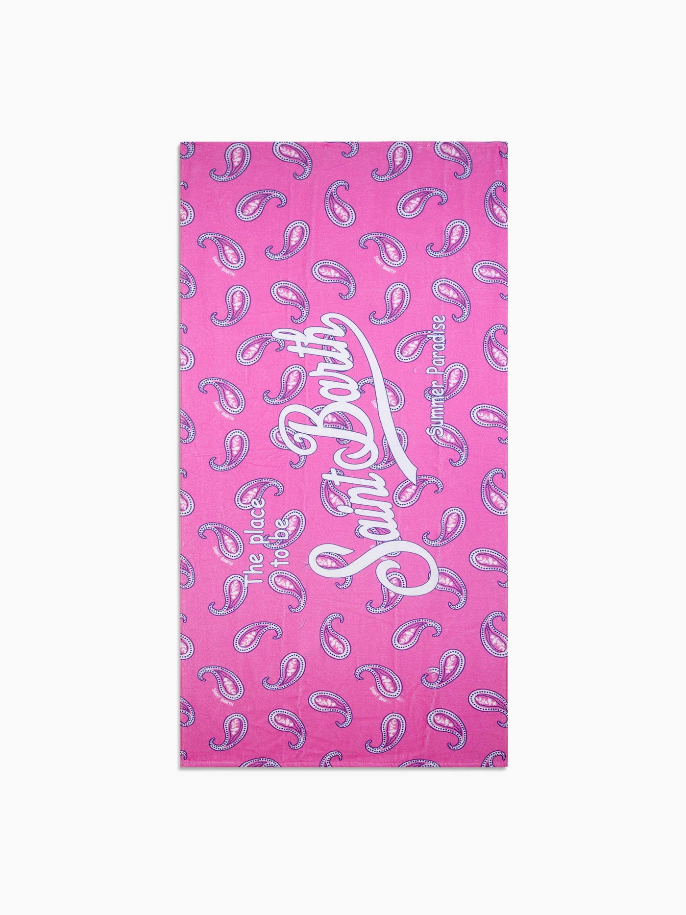Schelpstof met roze paisleyprint