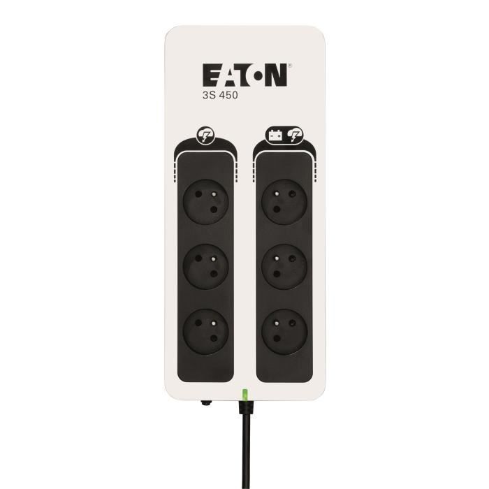 UPS/Régua de Tomadas/Protetor contra Surtos - EATON 3S 450 FR - UPS Offline - 3S450F - 450VA (6 tomadas francesas)