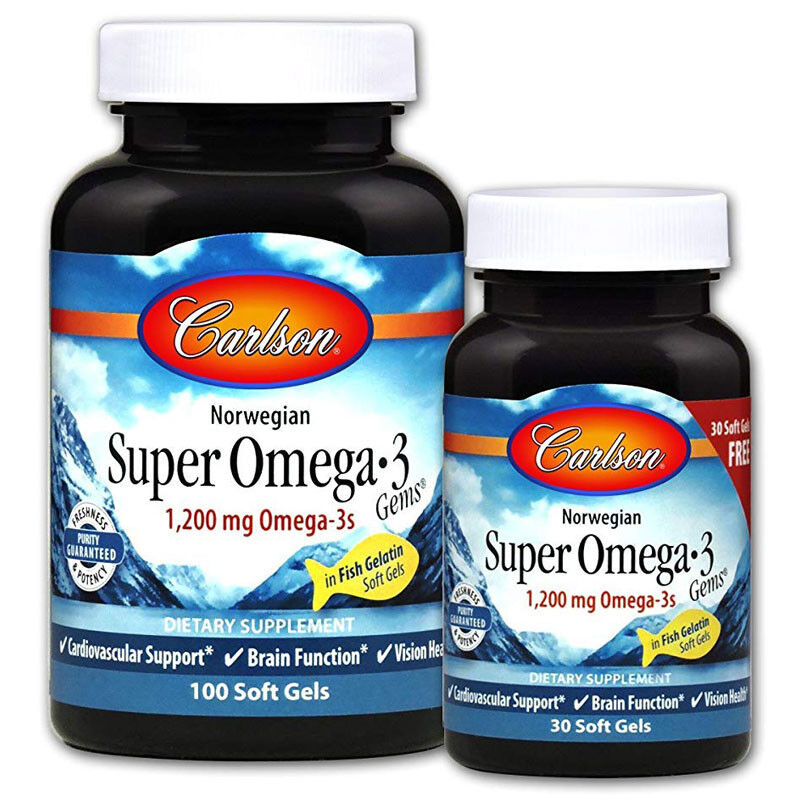 Carlson Labs norska super omega-3-ädelstenar