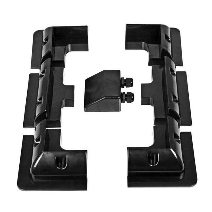 Kit de 7 soportes de montaje de esquina para paneles solares de color negro