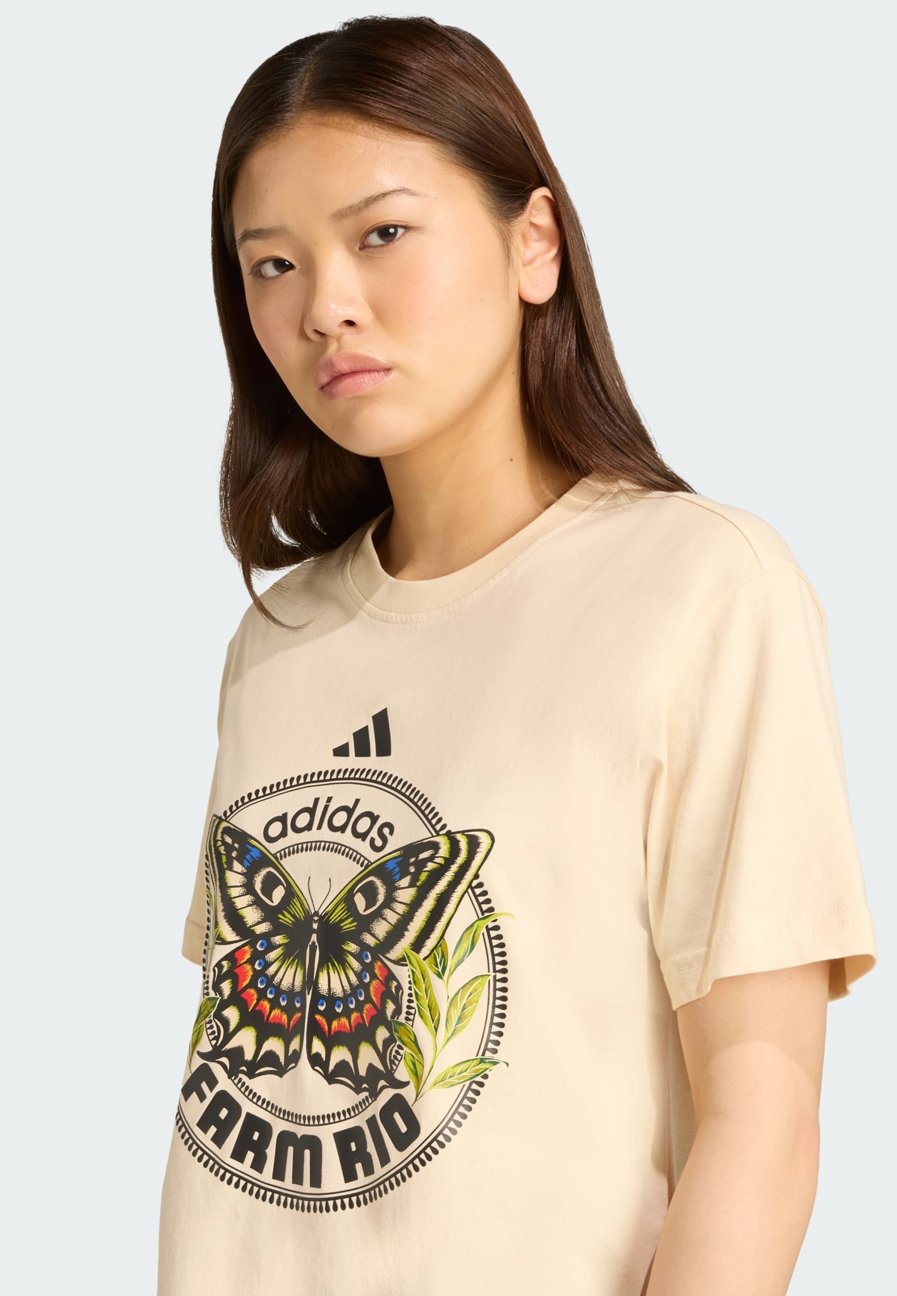 adidas Sportswear FARM GFX - Tricou cu imprimeu - sand strata