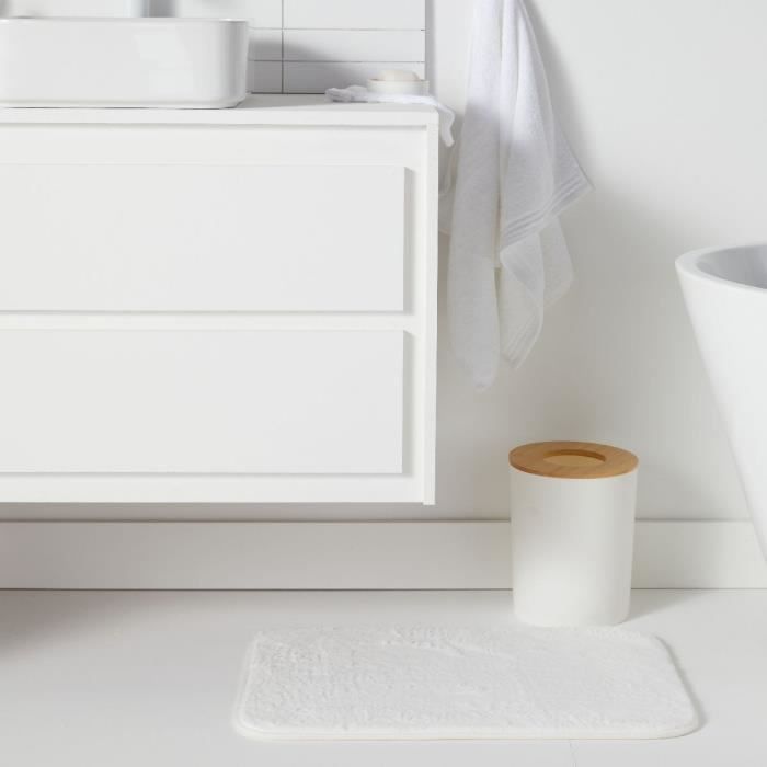 Juego de 6 accesorios de baño - TODAY - UTILITY - Dispensador de jabón, vaso, portacepillos de dientes, jabonera, escobilla de baño, papelera - Blanco