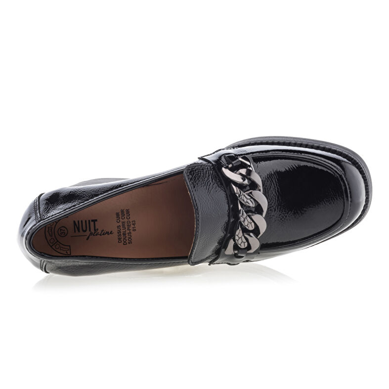 Mocasines/zapatos náuticos negros para mujer