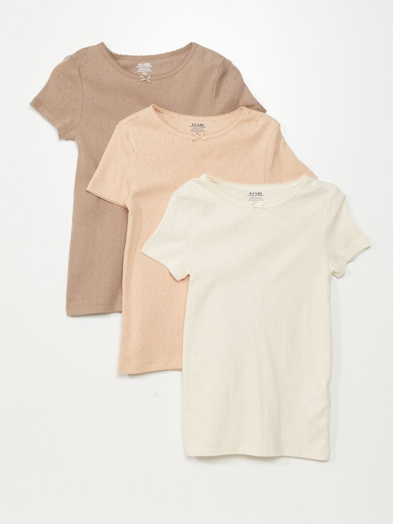 Set van 3 T-shirts - BEIGE
