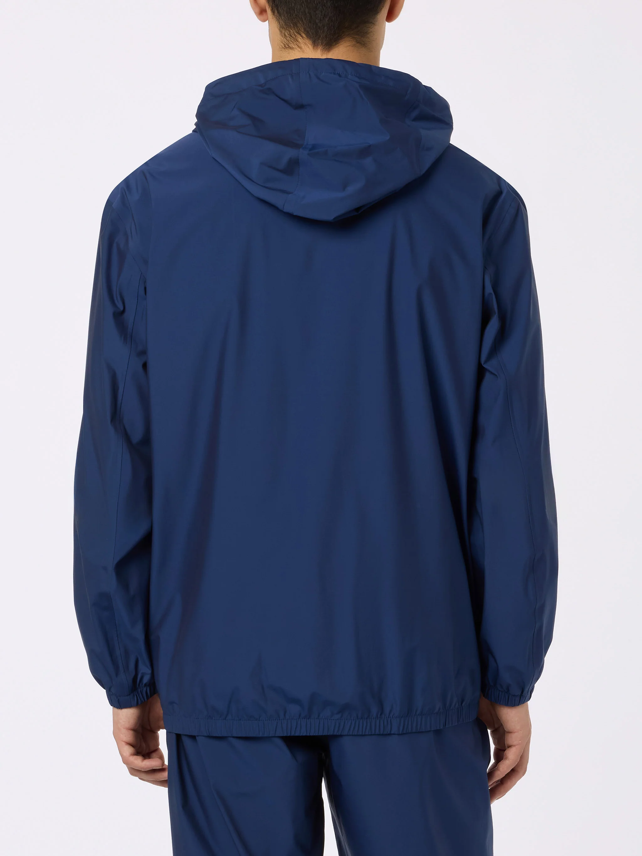 Giacca a vento da uomo Solaro in tessuto leggero blu navy con cappucci