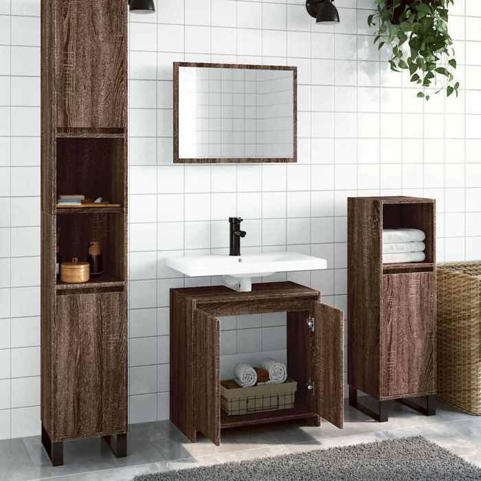 vidaXL 2-delige badkamermeubelset, bruin eikenhout 835699