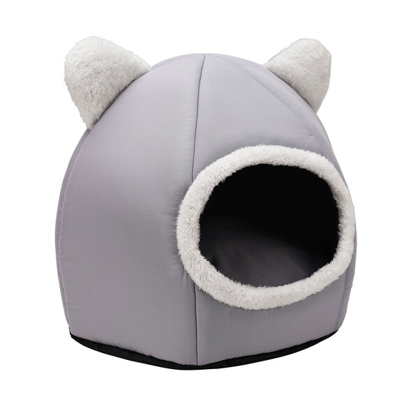 Kissanluola korvilla, harmaa