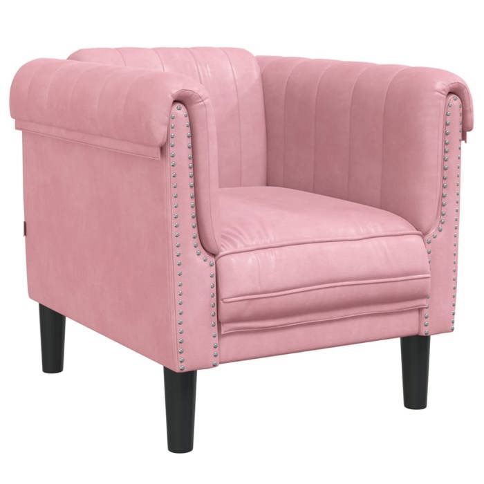 vidaXL Fauteuil, Chaise de Relaxation avec Accoudoirs et Dossier, Canapé de Salon Salle de Séjour Intérieur, Moderne, Rose 372568