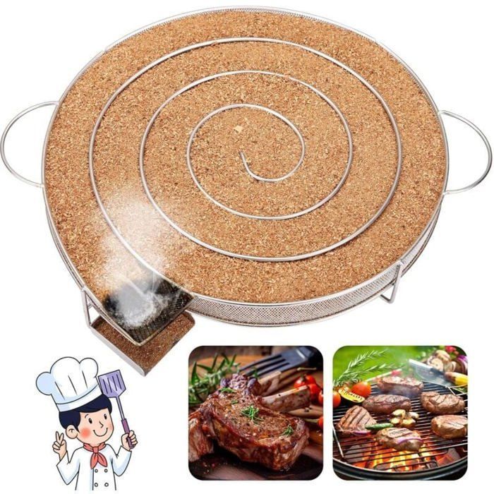 Générateur de fumée rond,acier inoxydable de haute qualité Générateur de Fumee Froide ,fumoir à viande pour grills bouilloire,fumoi