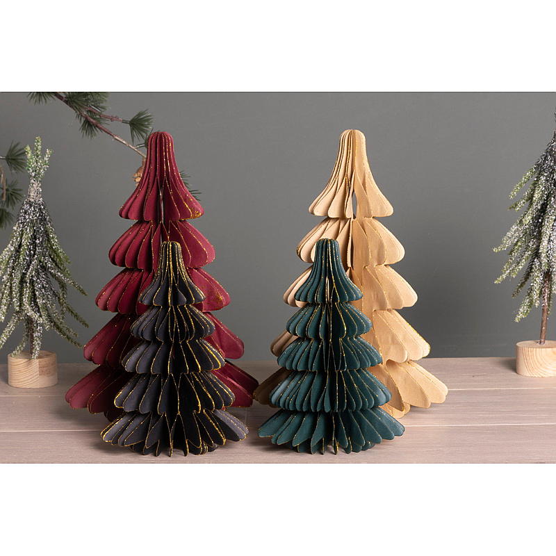 Weihnachtsbaum aus Papier, Lebkuchenmotiv, 12 x 18 cm
