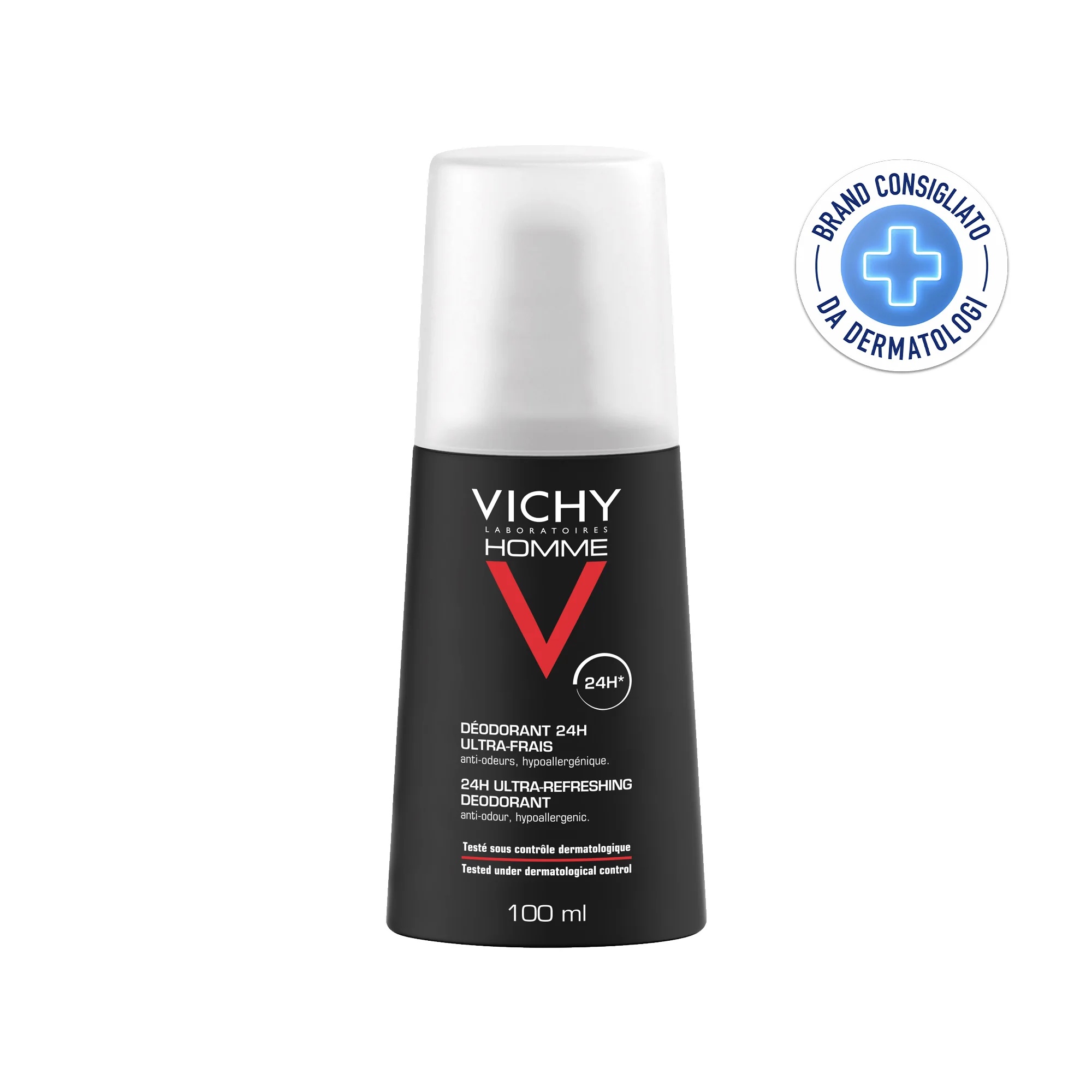 VICHY Desodorante en spray Vichy Homme 100 ml contra el mal olor 24 horas al día