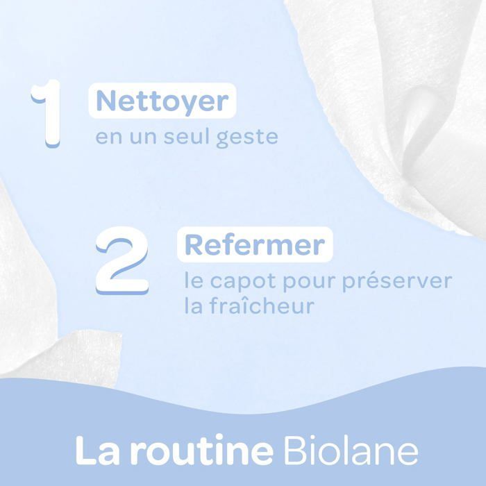 BIOLANE - Lingettes bébé à l'eau - 450 Lingettes - Lot de 6x75 - Nettoyage doux et efficace - Sans Rinçage