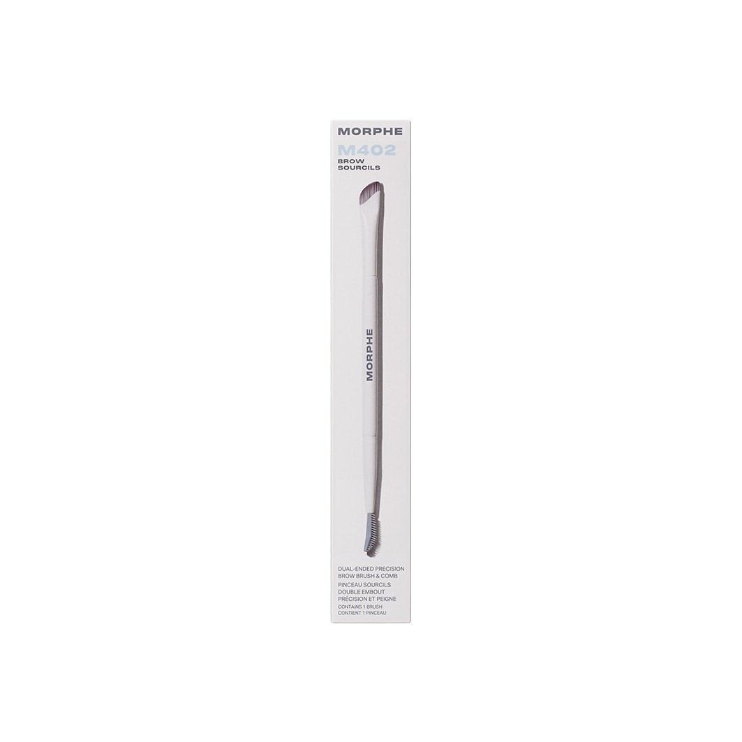 Morphe Wenkbrauwborstel M402, Dubbelzijdige precisieborstel en kam voor wenkbrauwen – 1 stuk