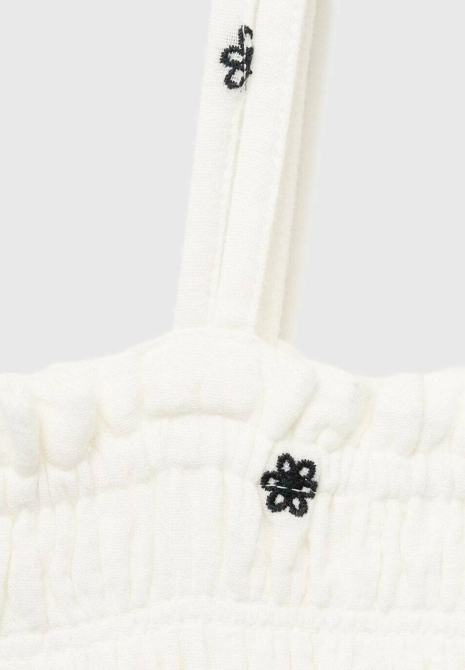 Vestido infantil Mango Kids bordado com estampa floral - cor off-white
