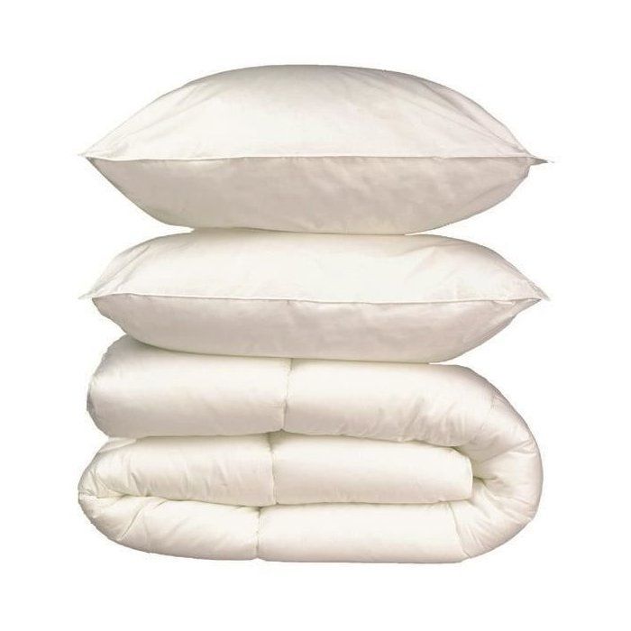 Pack linge de lit Microfibre - 1 Couette chaude 220x240 cm + 2 Oreillers 60x60 cm blanc