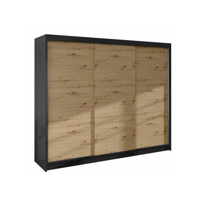 Armoire - Armoire Atlanta 160 406895 - Noir - 200x215x58cm