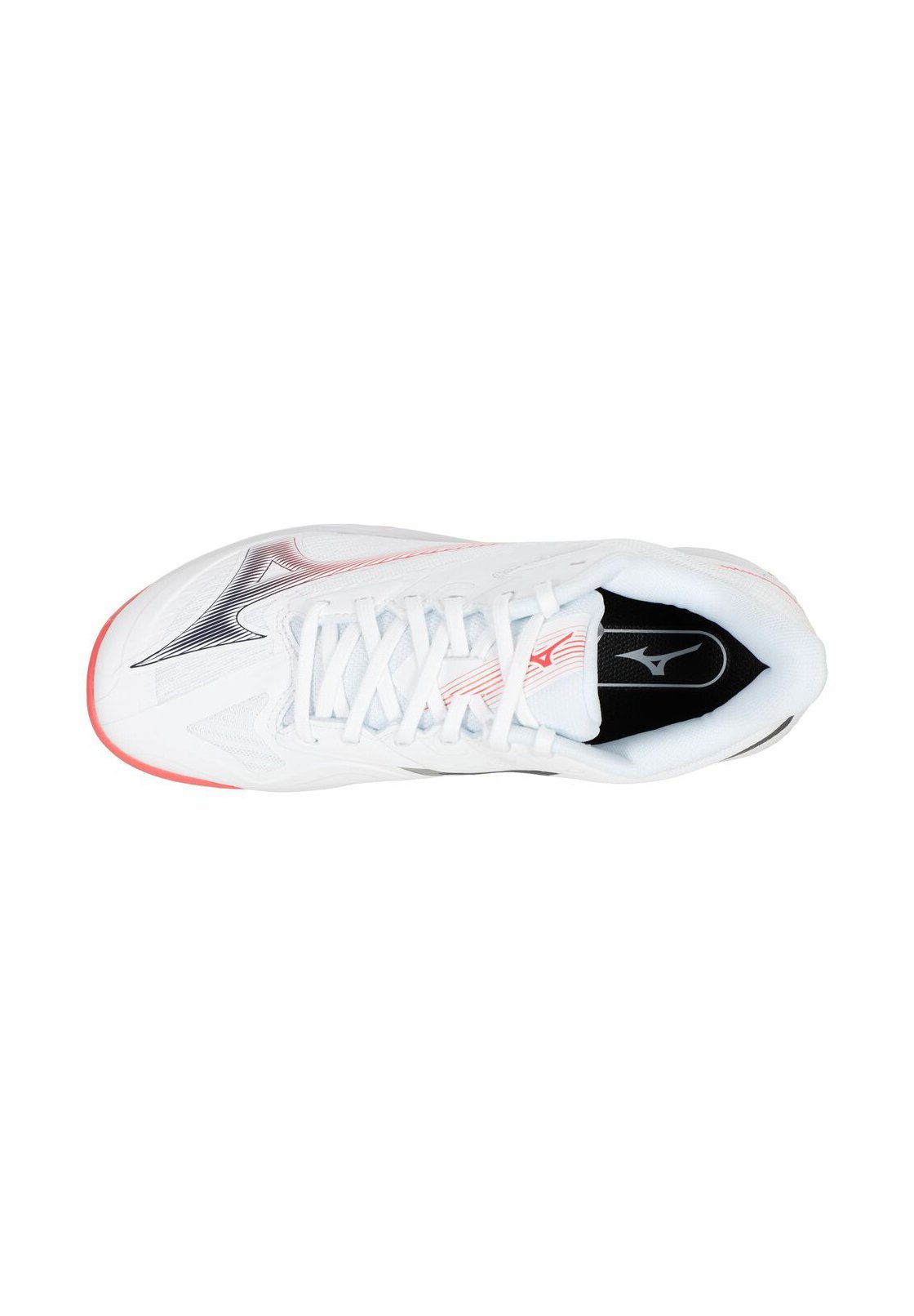 Mizuno WAVE EXCEED COURT CLAY - Scarpe da tennis per campi in terra battuta - bianco/corallo calypso/agrumi