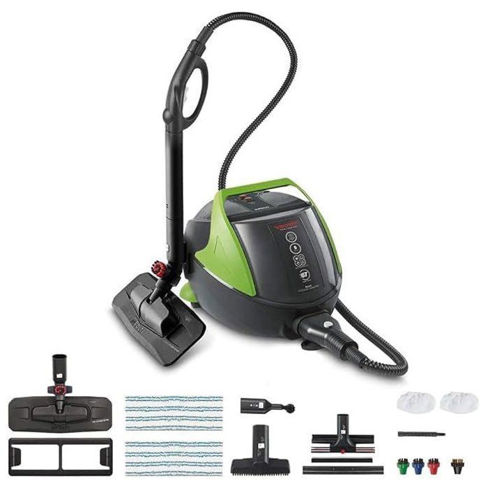 POLTI VAPORETTO Pro 95 Turbo Flexi - Nettoyeur Vapeur Multi-surfaces - 1100 W - 1,3 L - Noir / Vert