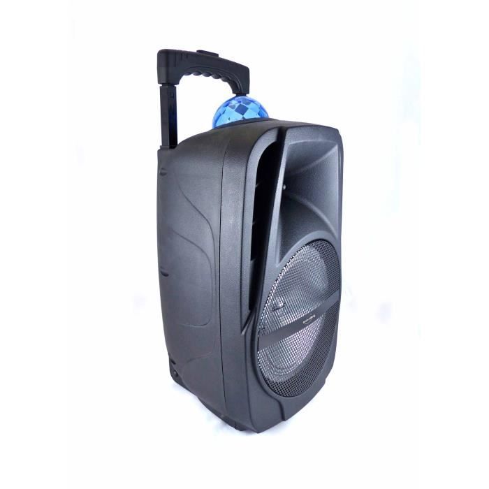 INOVALLEY KA116BOWL – 450-W-Bluetooth-Lautsprecher mit Beleuchtung – Karaoke-Funktion – Mehrfarbige LED-Kaleidoskopkugel – USB-Anschluss