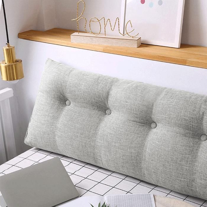 Cuscino a cuneo triangolare MIPAN - 200 x 50 x 20 cm - Cuscino da lettura/Cuscino per testiera - Grigio chiaro