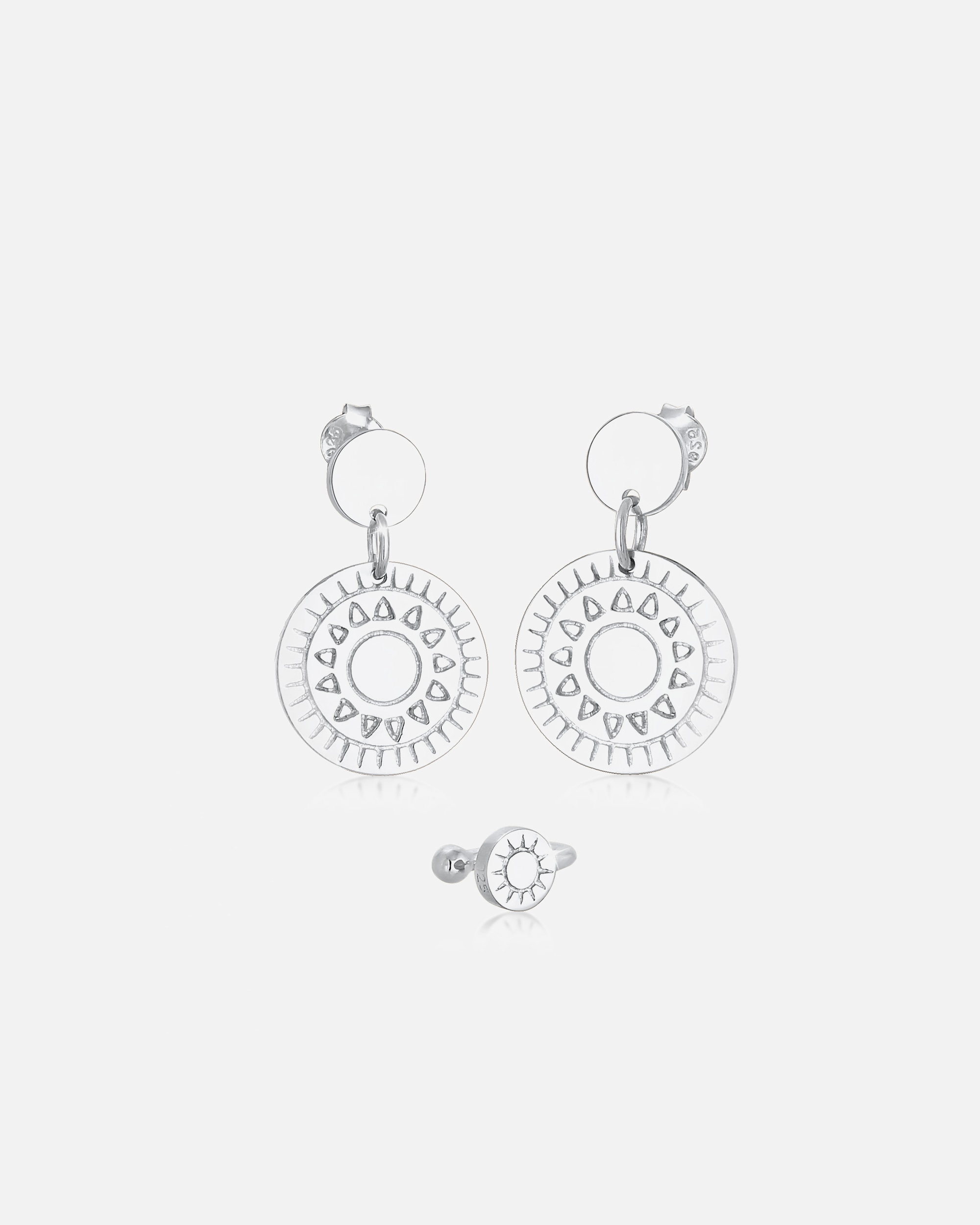 Elli 2er Set Ornament Ohrhänger Earcuff 925 Silber