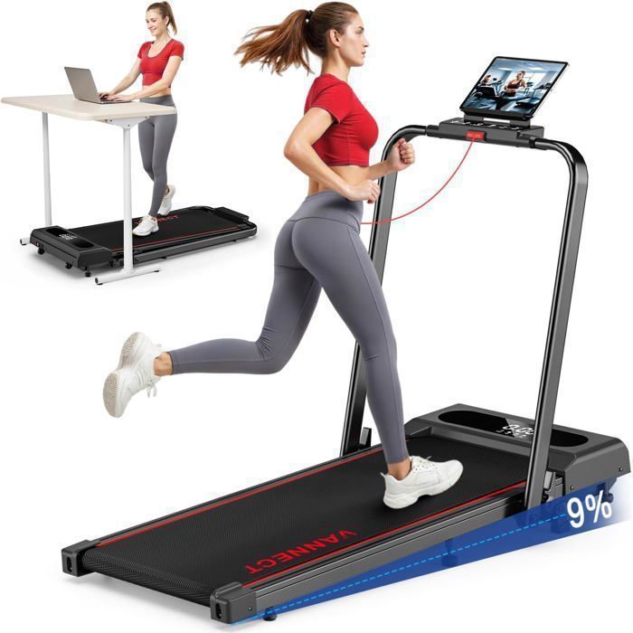 6-in-1 Foldable Treadmill, Smart App, Speed 1-12KM/H, 2.75HP Quiet Walking Mat, 160KG