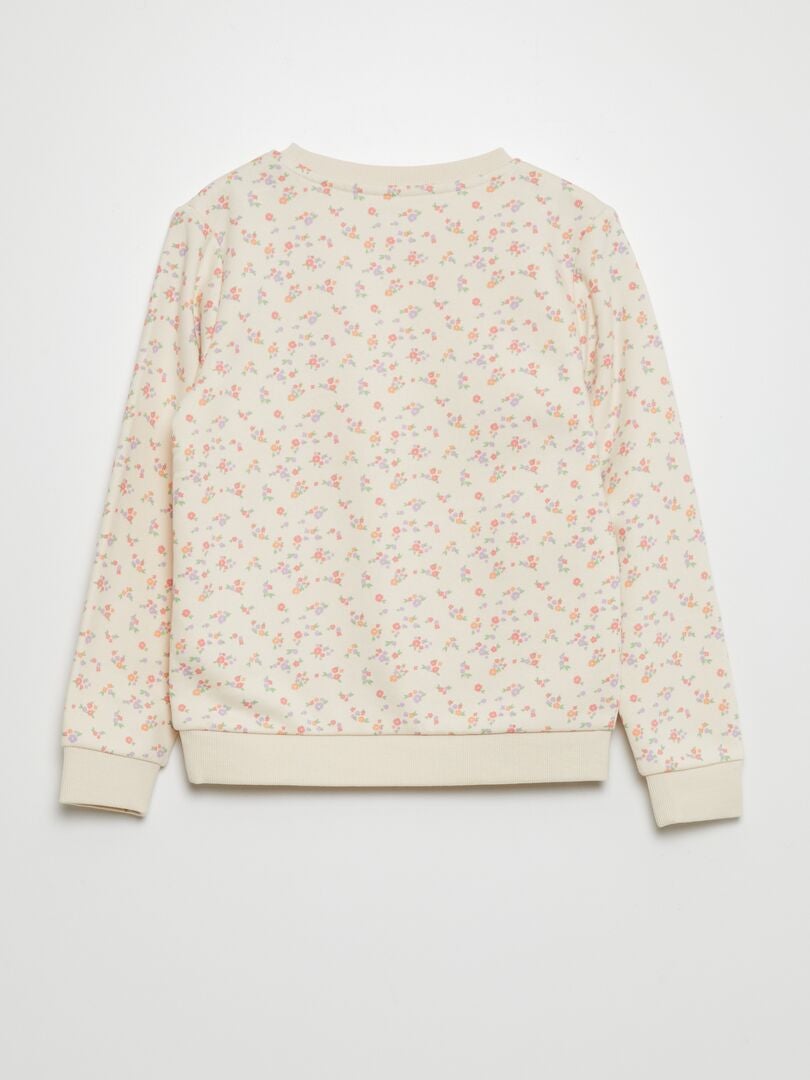 Sudadera polar con estampado - BEIGE