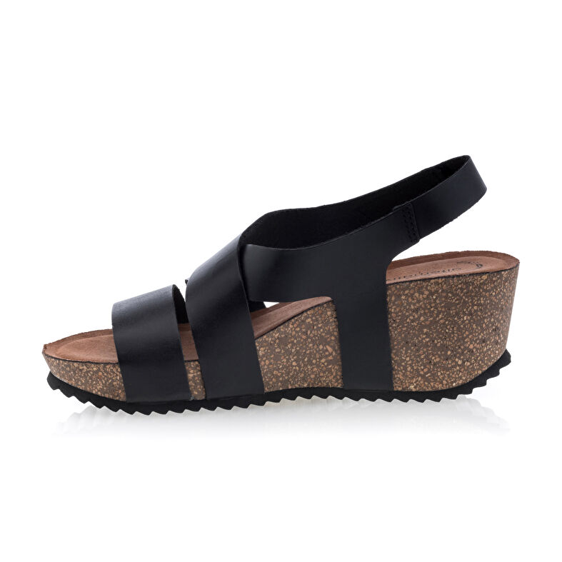 Svarte sandaler / sko med åpen tå til dame