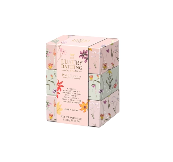 The Luxury Bathing Wildflowers zestaw mydeł w kostce o kwiatowym zapachu 3 x 100g