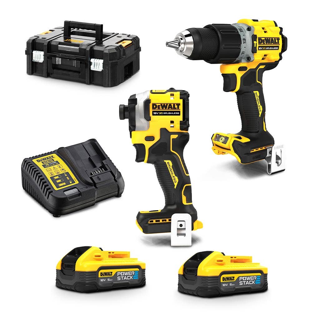 DEWALT 18V 2-teiliges 2 x 5,0Ah Kombi-Set DCK2050H2T-XE