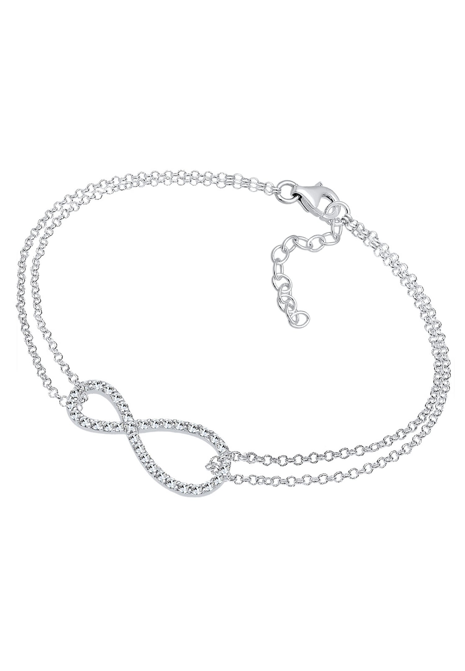 Elli Femmes symbole Infinity sans fin filigrane avec cristaux en argent sterling 925