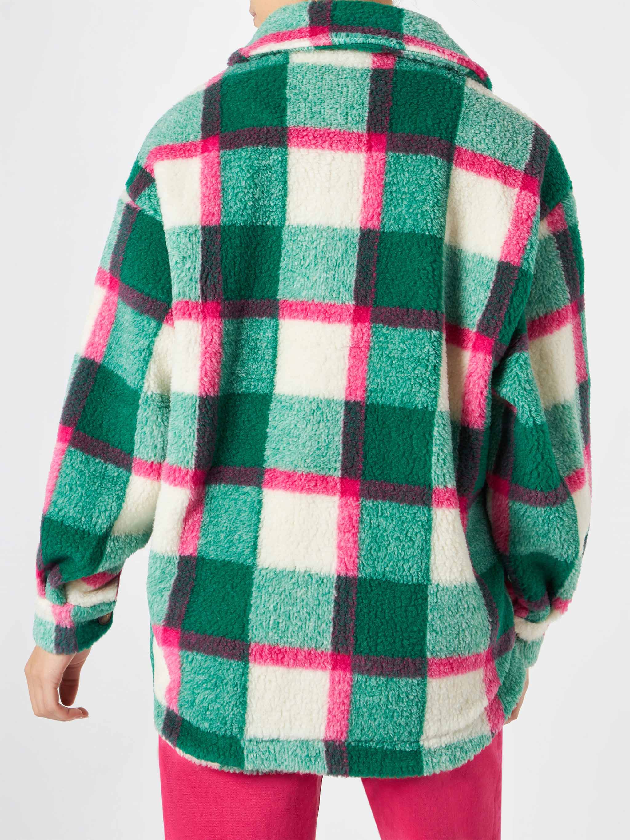 Damen-Sherpa-Überhemd aus Tartan