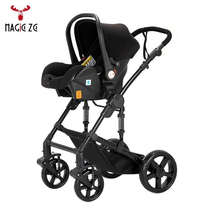 Poussette pour nouveau-né Poussette bebe Magic ZC Poussette 3 en 1 Poussette cosy voyag Poussette trio avec nacelle pliable un clic