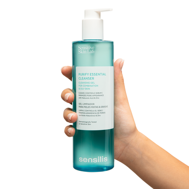 Sensilis Purify Essential Cleanser puhdistava puhdistusgeeli sekaiholle ja rasvoittuvalle iholle 400 ml