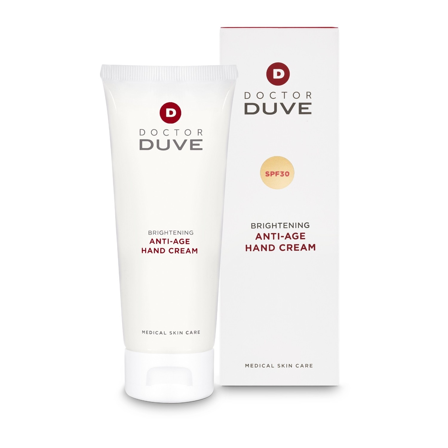 Doctor Duve medicīniskais roku krēms, mirdzošs pretnovecošanās roku krēms, SPF 30 – 75 ml