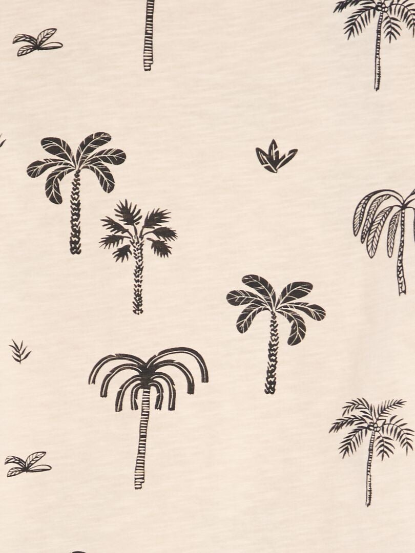 T-shirt con stampa fantasia - BEIGE