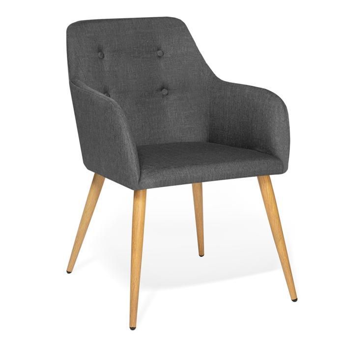 IDMARKET Lot de 2 chaises de salle à manger DANIA scandinaves gris
