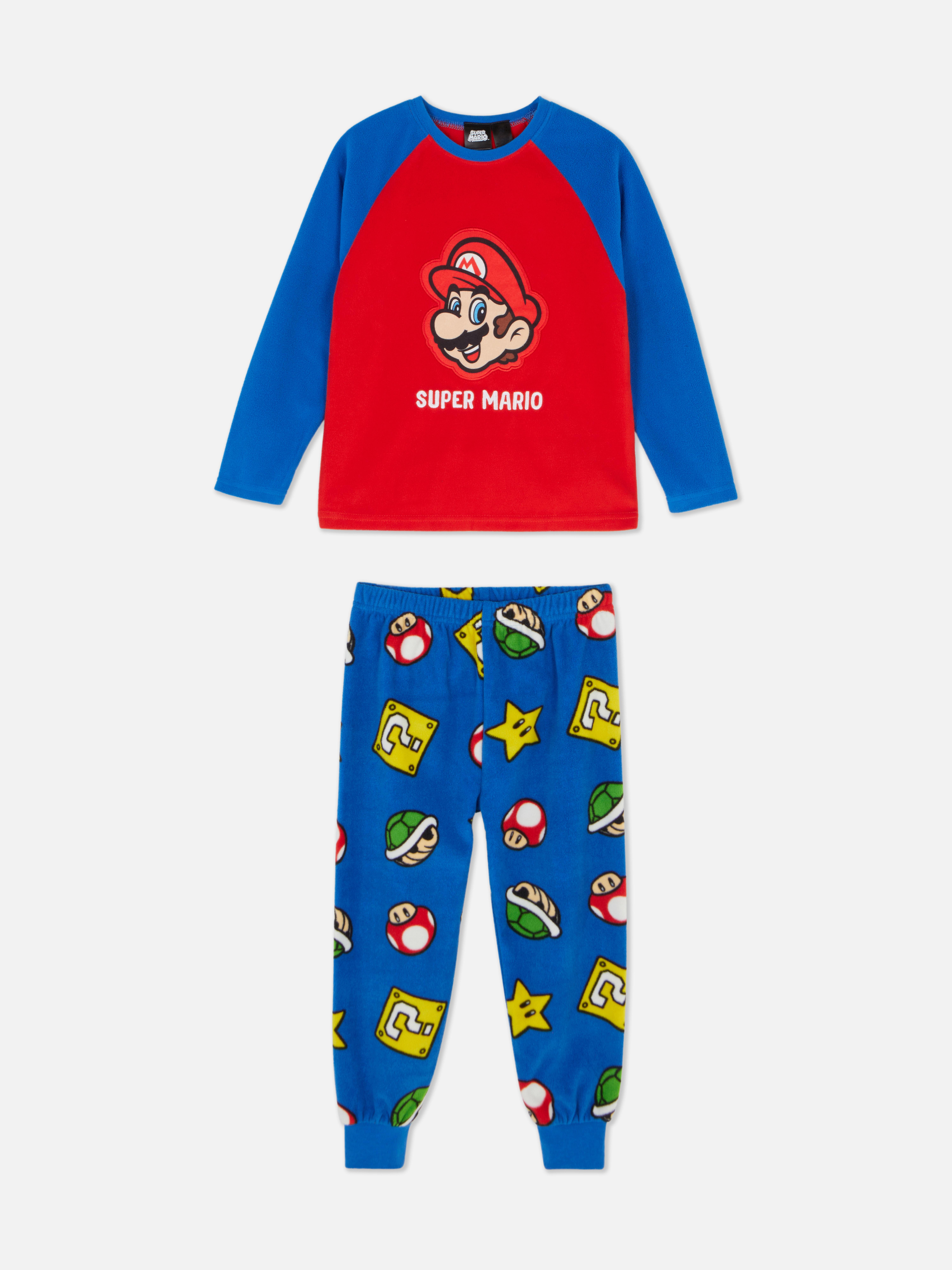 Pijamale din fleece Pijamale Super Mario cu tricou și pantaloni, gata pentru lumea Mario