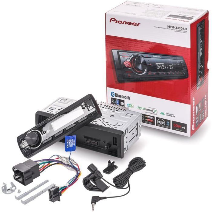Pioneer MVH-330DAB 1 Din autoradio, FM/DAB+, USB, Bluetooth