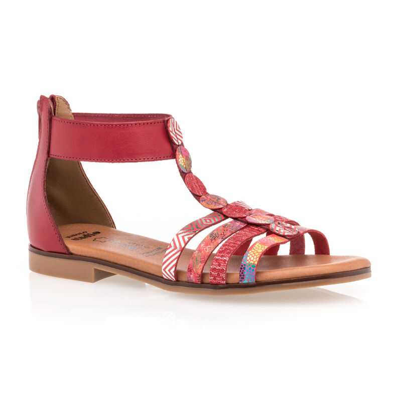 Rote Damensandalen / Zehenfreie Schuhe