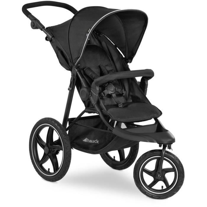 HAUCK - Poussette tout terrain - RUNNER 2 - 3 roues - Pliage à 1 main - Noir
