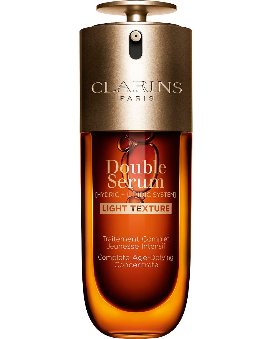 CLARINS dvigubas serumas, lengvos tekstūros senėjimą stabdantis serumas