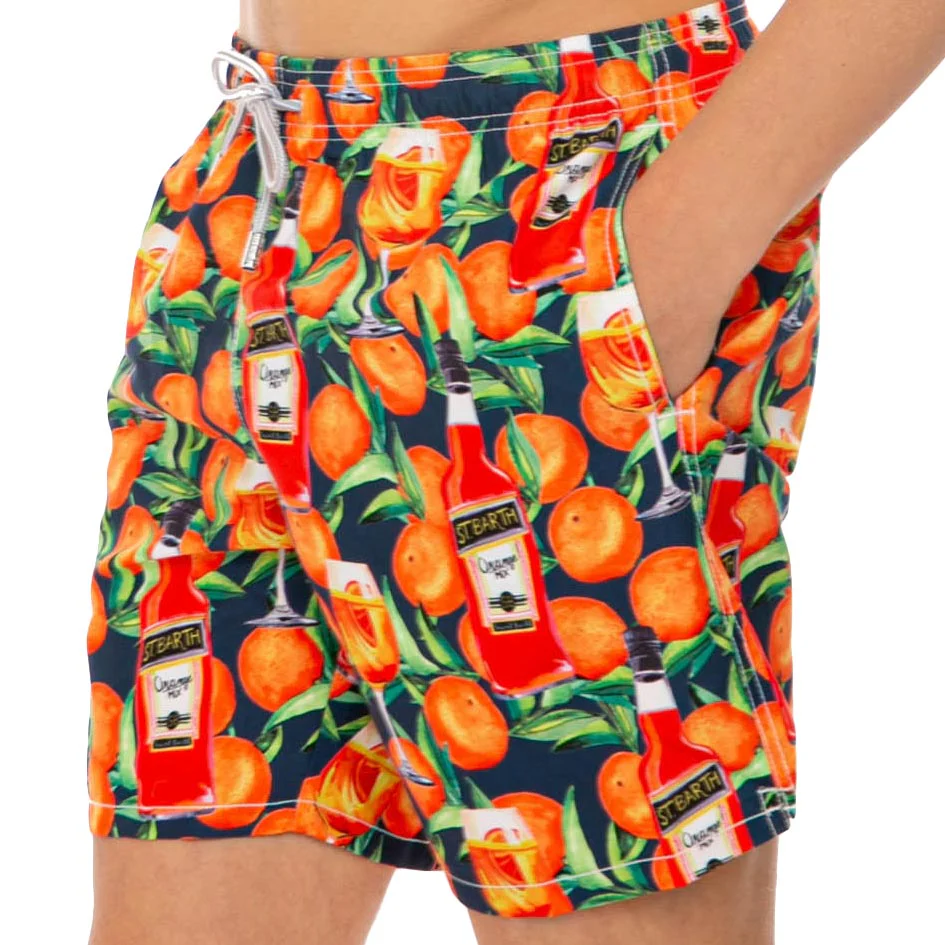 Middellange bikini met blauwe spritzprint
