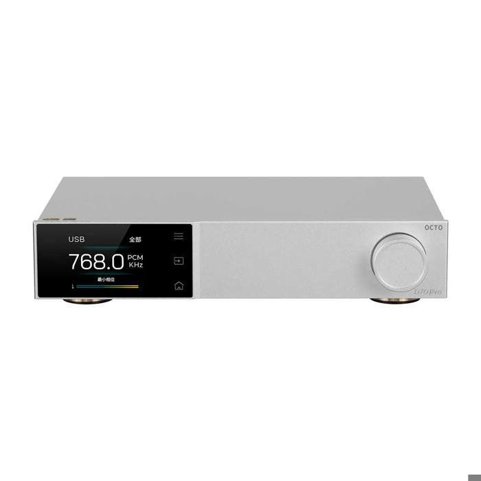Topping D70 PRO OCTO HiFi DAC Bluetooth 5.1 LDAC-Unterstützung mit RCA- und XLR-Ausgang, Fernbedienung und hochauflösendem Audio-Decoder (Silber)