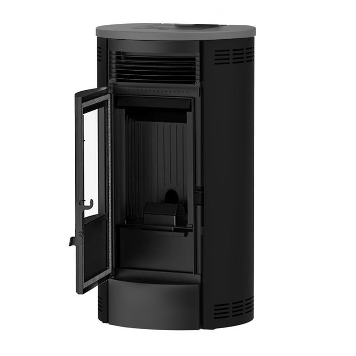 Estufa de pellets sellada negra Flavia de 15 kW de Sannover