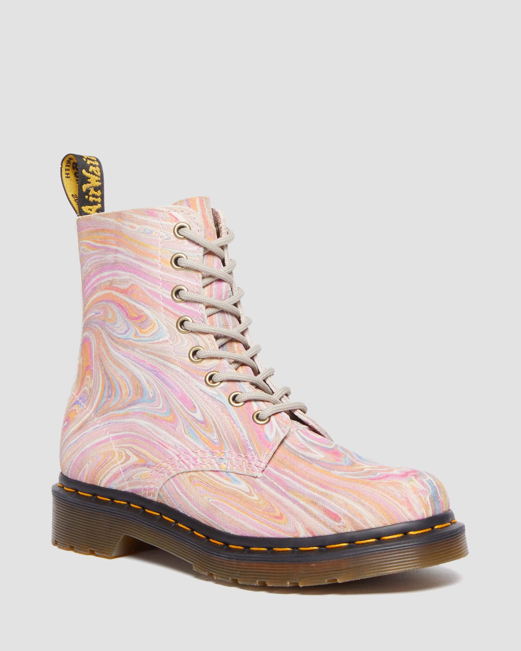 1460 Pascal Marbled Suede Lace Up Boots