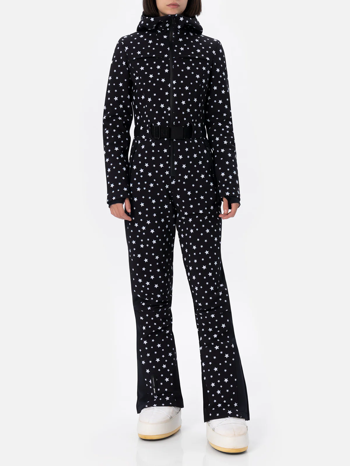 Traje de esquí para mujer Garmisch con estampado de estrellas y tecnología RECCO®.