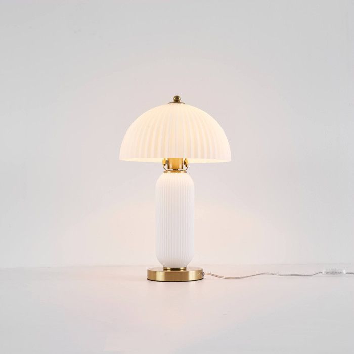 Abajur de mesa vintage com cúpula de vidro ajustável - Adaline